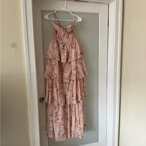 open lace back dress AvA Women's Caterina Long Dress in Coral Grandiflora – AlavonAuersperg.com